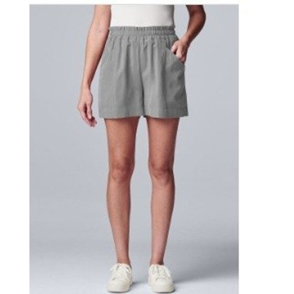 Simply Vera Vera Wang Women's High Waisted Pull On‎ Soft Gray Shorts XXL